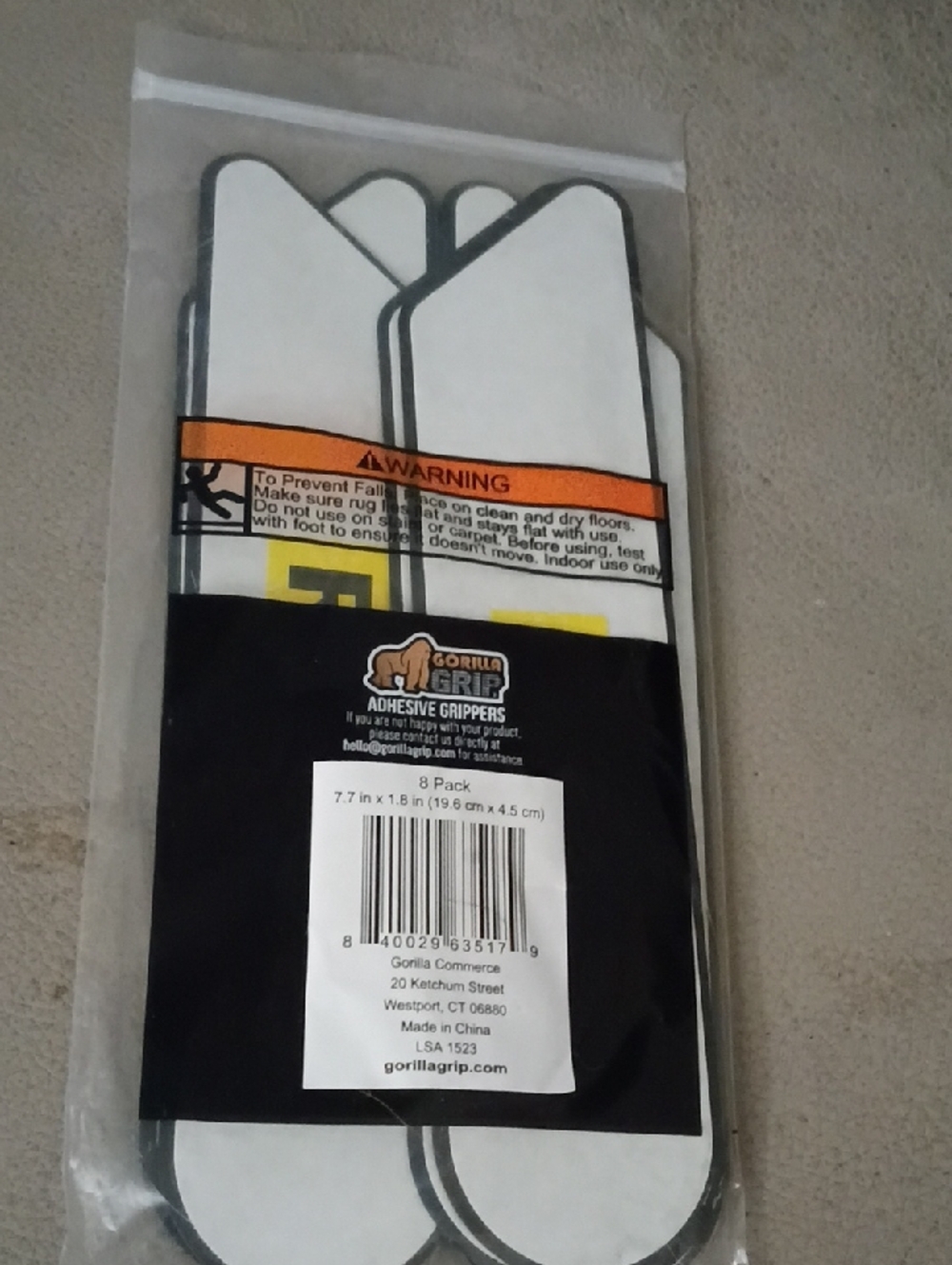 Gorilla Grip White Adhesive Grippers - 8 Pack